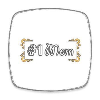 #1 Mom | Nummer 1 Mami | Beste Mutter - Viereckiger Kühlschrankmagnet - Weiß - Vorne