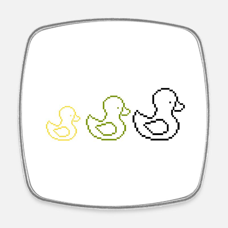 pixel enten - Viereckiger Kühlschrankmagnet - Weiß