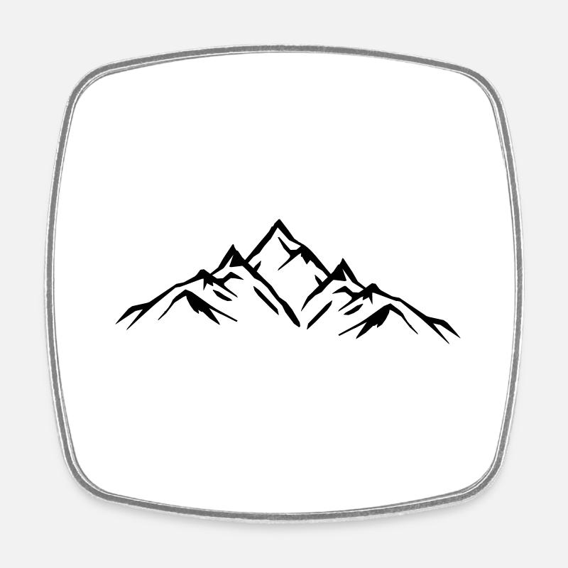 Montagnes - Magnet carré - blanc