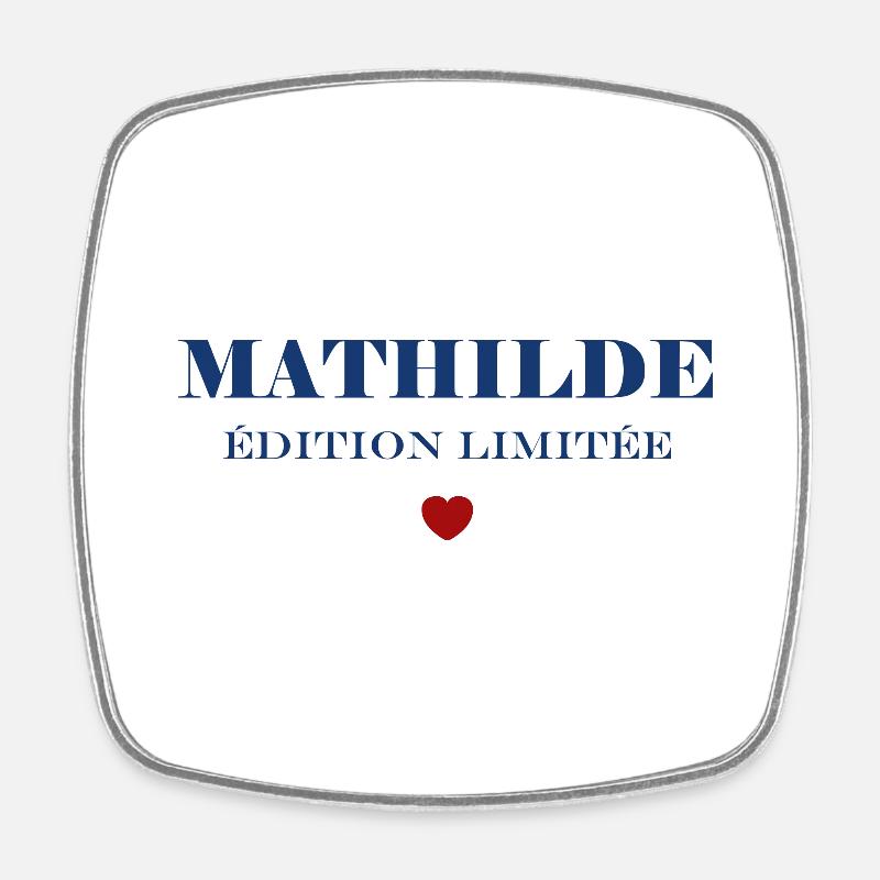 mathilde - Magnet carré - blanc