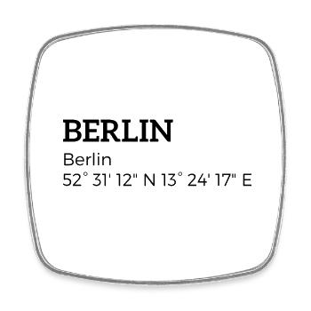 Berlin Berlin les coordonnées - Magnet carré - blanc - Devant