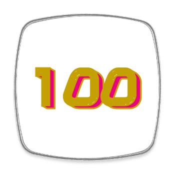 100. 100 JAHRE. 100-JÄHRIGES JUBILÄUM. 100. GEBURTSTAG - Viereckiger Kühlschrankmagnet - Weiß - Vorne