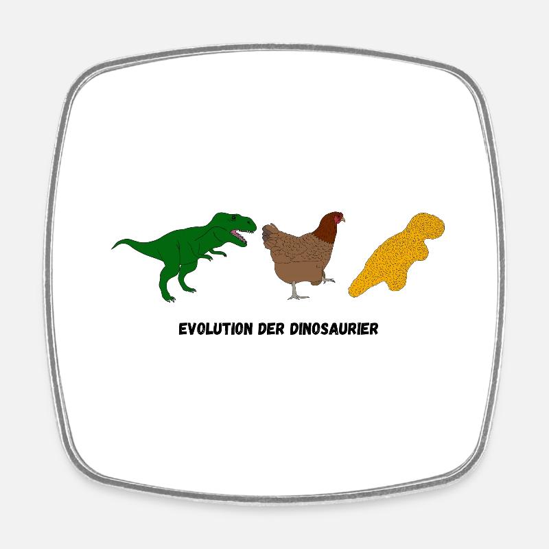 Evolution of dinosaurs - Square fridge magnet - white