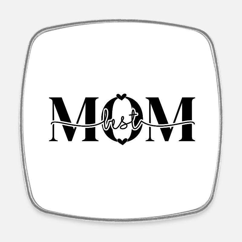 Best Mom 2 black - Square fridge magnet - white