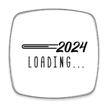 2024 loading - Viereckiger Kühlschrankmagnet - Weiß - Vorne