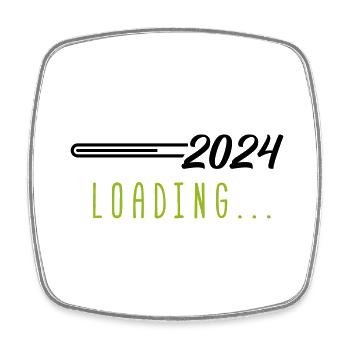 2024 loading - Viereckiger Kühlschrankmagnet - Weiß - Vorne