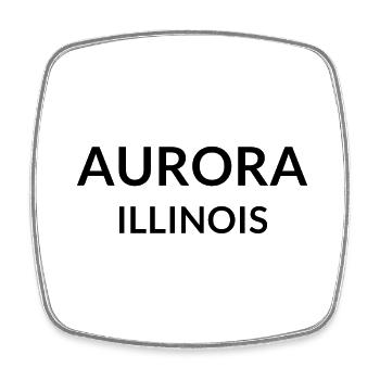 Aurora Illinois USA - Viereckiger Kühlschrankmagnet - Weiß - Vorne