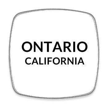 Ontario, California, USA - Square fridge magnet - white - Front