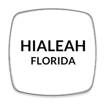 Hialeah, Florida, USA - Square fridge magnet - white - Front