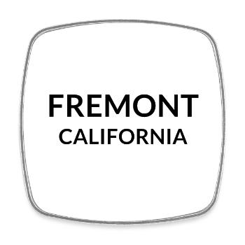 Fremont, Californie, États-Unis - Magnet carré - blanc - Devant