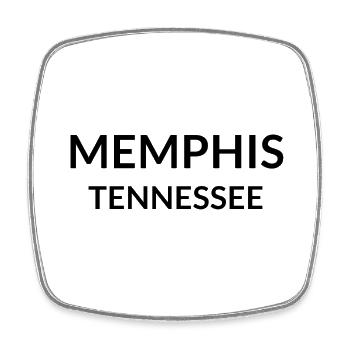 Memphis Tennessee USA - Viereckiger Kühlschrankmagnet - Weiß - Vorne