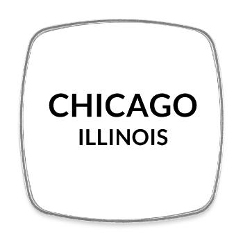 Chicago Illinois USA - Viereckiger Kühlschrankmagnet - Weiß - Vorne