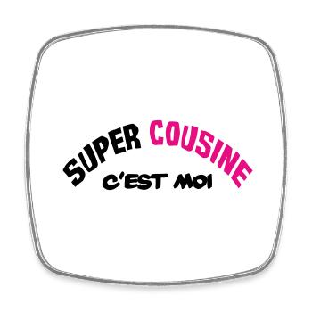 Super cousine c'est moi !! - Magnet carré - blanc - Devant