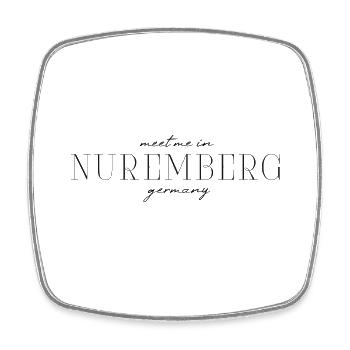 Nürnberg, Deutschland Eleganz Stil Design T-Shirt - Viereckiger Kühlschrankmagnet - Weiß - Vorne