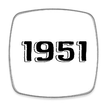 Vintage 1951 Born Birthday Retro 1951 - Square fridge magnet - white - Front