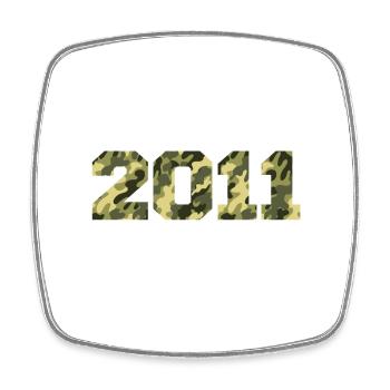 2011 Cadeau Anniversaire Vintage 2011 Armée - Magnet carré - blanc - Devant