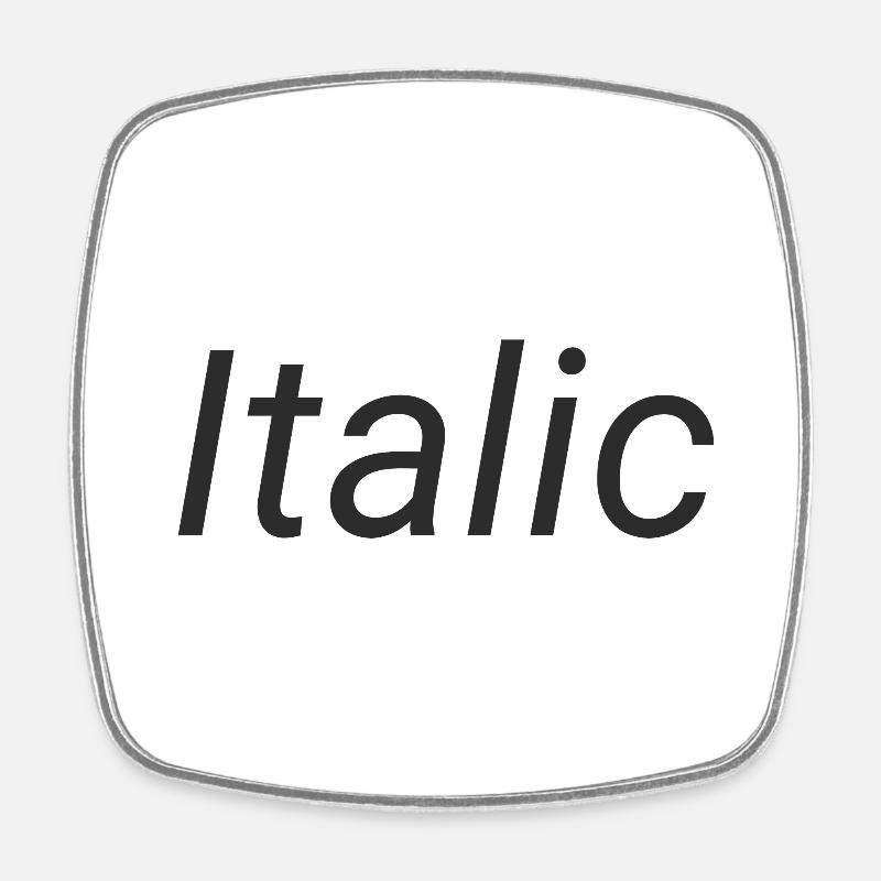 Italic - Square fridge magnet - white