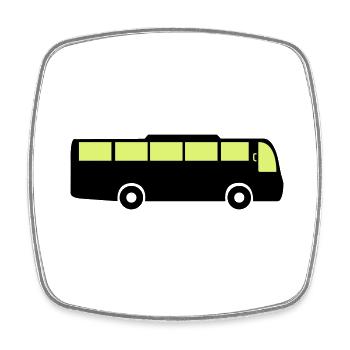 bus - Viereckiger Kühlschrankmagnet - Weiß - Vorne
