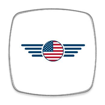I Love United States, Elegance Style Design T-Shirt - Square fridge magnet - white - Front