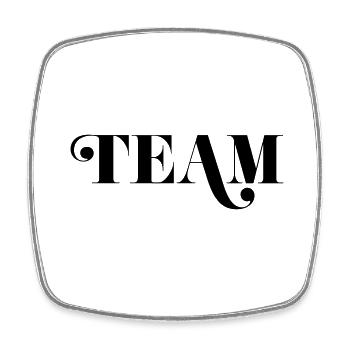 Team - Viereckiger Kühlschrankmagnet - Weiß - Vorne