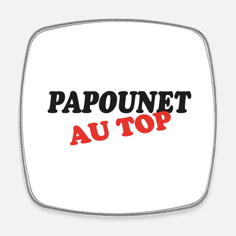 PAPUUNET AT THE TOP - Square fridge magnet - white