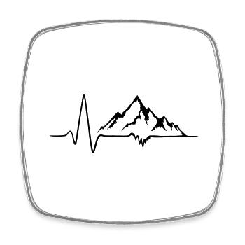 Montagnes battements de cœur - Magnet carré - blanc - Devant