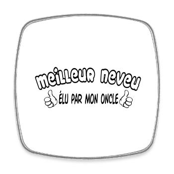 BESTER Neffe - Viereckiger Kühlschrankmagnet - Weiß - Vorne