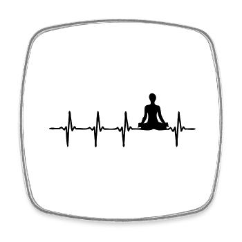 Battement de cœur Yoga - Magnet carré - blanc - Devant