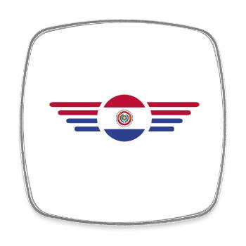 Ich liebe Paraguay, Eleganz Stil Design T-Shirt - Viereckiger Kühlschrankmagnet - Weiß - Vorne