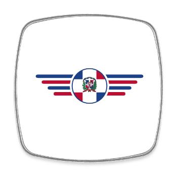 I Love Dominican Republic Design T-Shirt - Square fridge magnet - white - Front