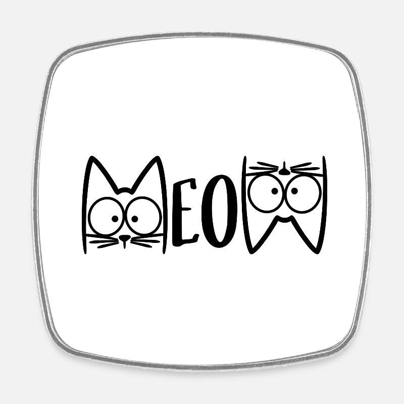 Meow - Square fridge magnet - white