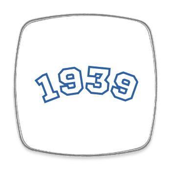 1939 Sport Blue - Square fridge magnet - white - Front