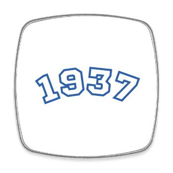 1937 Sport Blue - Square fridge magnet - white - Front