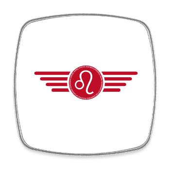 Zodiac sign Leo, exclusive t-shirt design - Square fridge magnet - white - Front