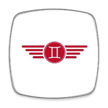 Signe du zodiaque Gémeaux, design exclusif de t-shirt - Magnet carré - blanc - Devant