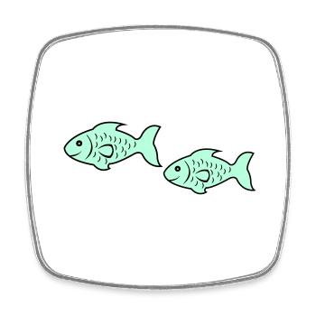 poissons2 - Magnet carré - blanc - Devant