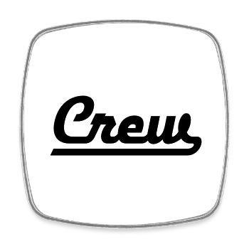 Crew - Viereckiger Kühlschrankmagnet - Weiß - Vorne