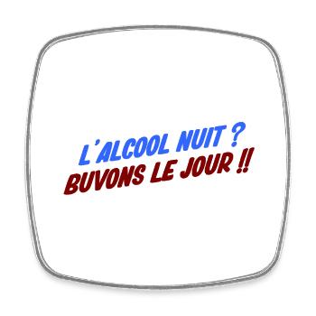 humour alcool - Magnet carré - blanc - Devant