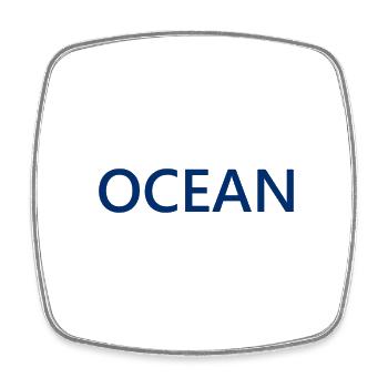 Ocean Lettering Design Logo Ozean Meer - Viereckiger Kühlschrankmagnet - Weiß - Vorne