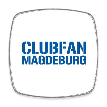 clubfan magdeburg blau weiss - Viereckiger Kühlschrankmagnet - Weiß - Vorne