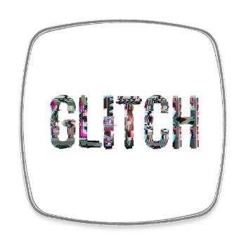 Glitch Computer PC Elektronik Gaming Medien Kunst - Viereckiger Kühlschrankmagnet - Weiß - Vorne