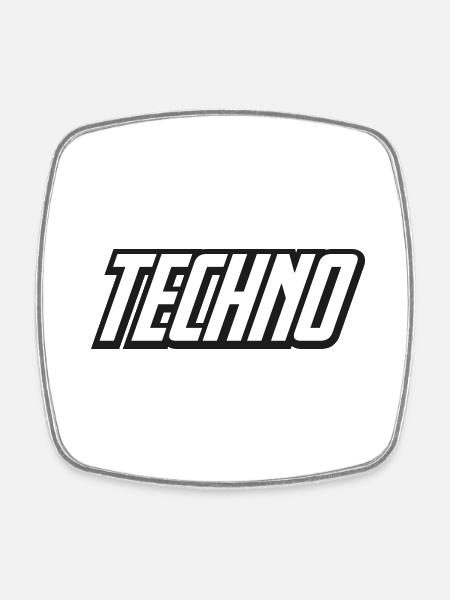 Techno Festival Rave Outfit - Viereckiger Kühlschrankmagnet - Weiß