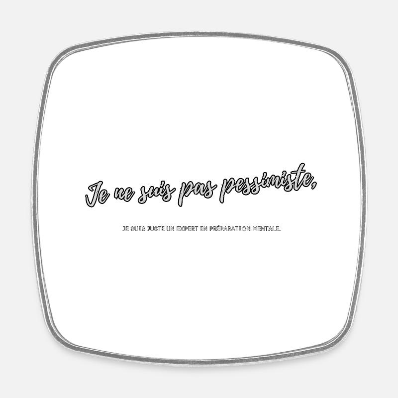 Pessimist - Square fridge magnet - white