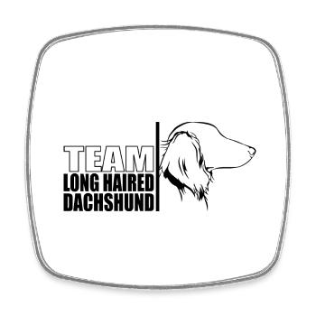 TEAM Teckel à poil long Chiens Teckel Wilsigns - Magnet carré - blanc - Devant