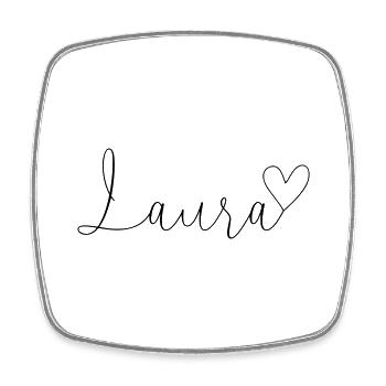 Laura Name Vorname Mädchen - Viereckiger Kühlschrankmagnet - Weiß - Vorne