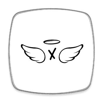 Letter x Angel Wings - Square fridge magnet - white - Front