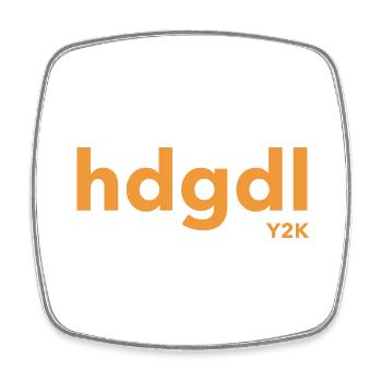 hdgdl hab dich ganz doll lieb Jahr2000 Y2K orange - Viereckiger Kühlschrankmagnet - Weiß - Vorne