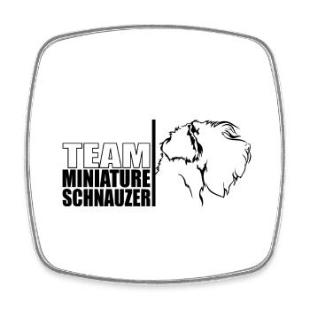 TEAM Miniature Schnauzer Hunde Hund Wilsigns - Viereckiger Kühlschrankmagnet - Weiß - Vorne