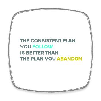 The Consistent Plan You Follow Is Better - Square fridge magnet - white - Front
