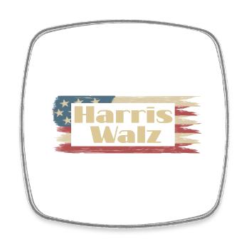 Harris Walz amerikanische Flagge vintage - Viereckiger Kühlschrankmagnet - Weiß - Vorne